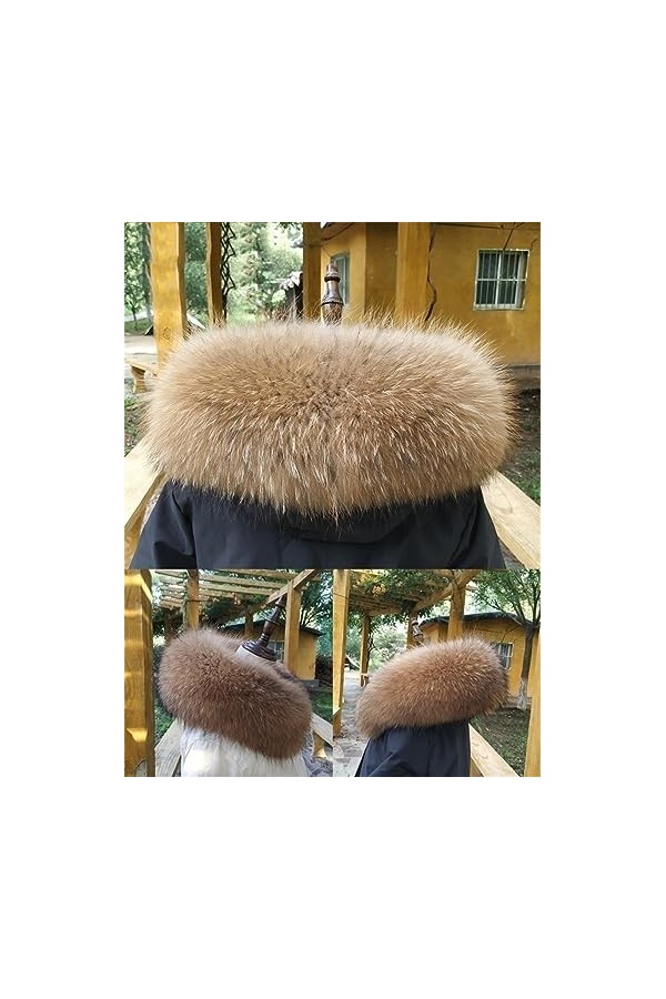 Col De Fourrure Pour Manteau Dhiver, Décoration De Capuche, Col De Fourrure Pour Femmes Et Hommes, Châle De Luxe Chaud, Écha