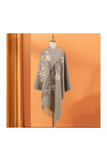 Femme Écharpe Automne et Hiver Grand châle en Laine Robe Cape Chaude avec châle écharpe Douce et Confortable Écharpe Chale C