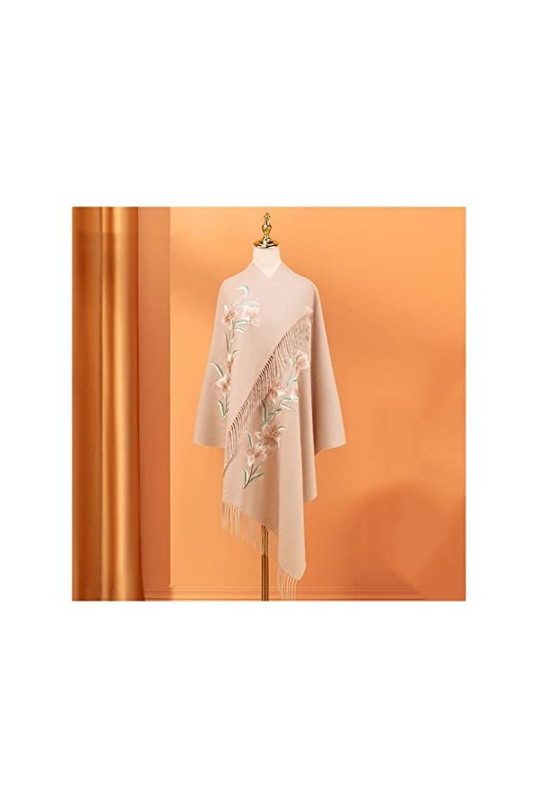 Femme Écharpe Automne et Hiver Grand châle en Laine Robe Cape Chaude avec châle écharpe Douce et Confortable Écharpe Chale C