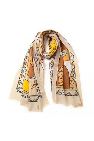 BAZIGA Écharpe en Laine de Mouton de Haute qualité Châle à la Mode et Polyvalent pour Femmes Écharpe Chaude de Style Folklori