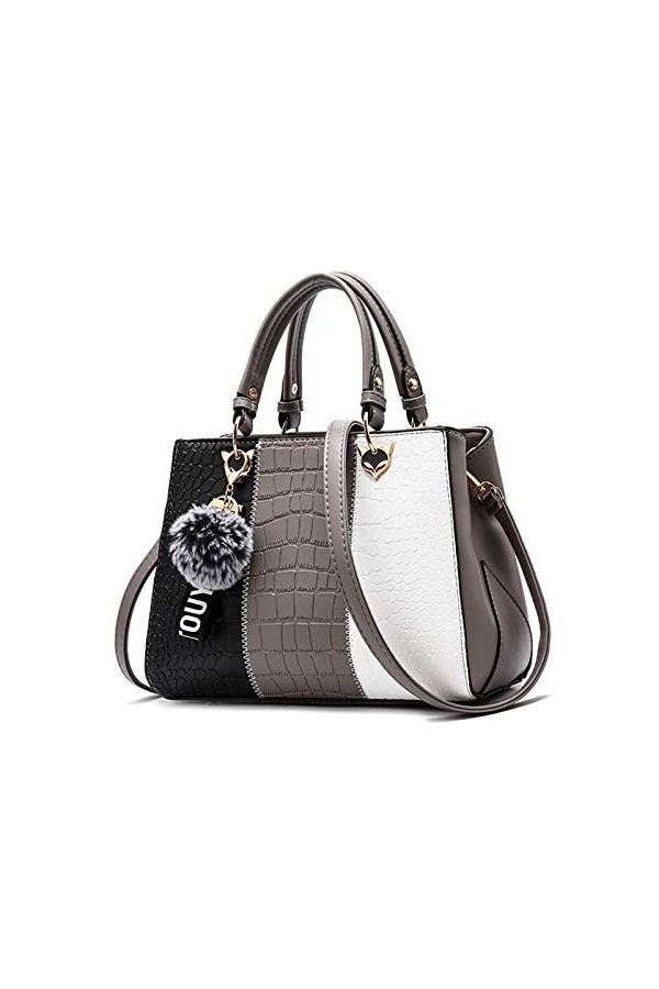 Sipobuy Vague De Femmes Sacs À Main Messenger Sac Dames Élégant Épaule Femmes Sac Fourre-Tout Pour Les Femmes Grey 