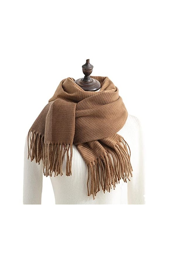 ACiyD Écharpe en Cachemire Automne Hiver Nouveau Cachemire Femmes écharpe à Carreaux Chaud châle Kaki A 