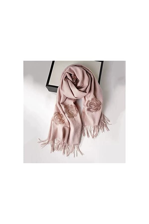 KIZQYN Femme Châle Écharpe en Laine Femme Automne et Hiver Grande Taille châle Haut de Gamme Manuel Broderie tridimensionnell