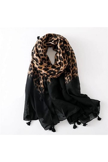 écharpe 2021 Mode Femmes Gradient Imprimé Léopard Écharpe Doux Assez Grand 180 * 100 cm Léopard Étole Mince Chaud Grands Châl