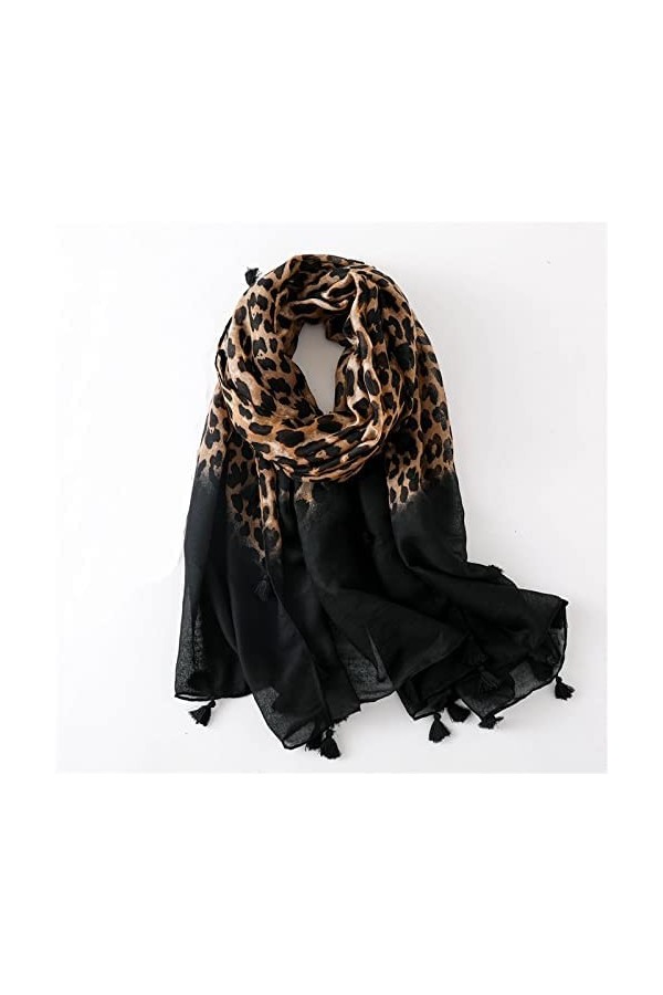 écharpe 2021 Mode Femmes Gradient Imprimé Léopard Écharpe Doux Assez Grand 180 * 100 cm Léopard Étole Mince Chaud Grands Châl