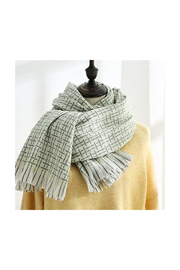 Écharpe à Rayures Douces écharpe Chaude dhiver châle Gland épaissir écharpe pour Femme Color : C, Size : One Size 