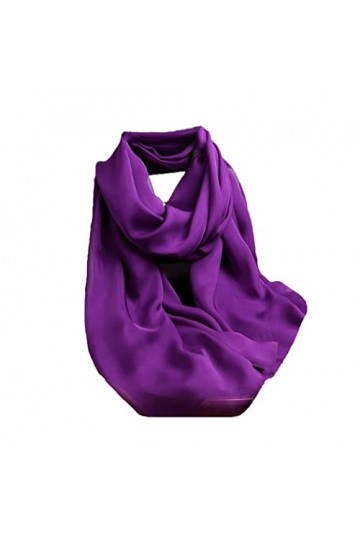 HYCLAM Écharpe en Soie Violette, écharpe Longue Douce de Couleur Unie pour Femmes, Printemps été 100% Soie écharpe châle com