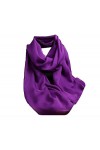 HYCLAM Écharpe en Soie Violette, écharpe Longue Douce de Couleur Unie pour Femmes, Printemps été 100% Soie écharpe châle com