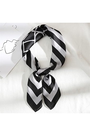 MMAXZ Écharpe carrée Cravate Cravate Impression Satin Soie Écharpe Écharpe Foulard pour femme Petite Écharpe de soie longue b