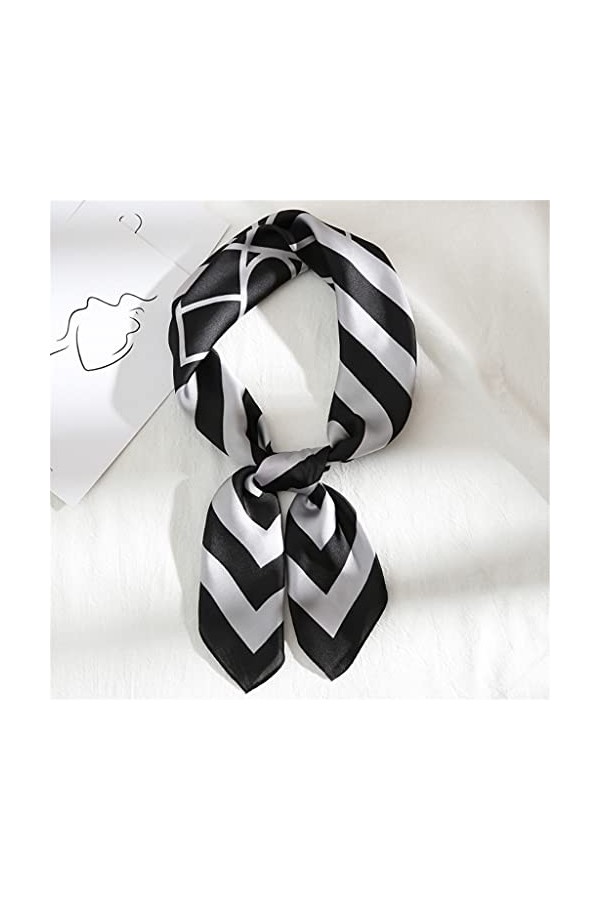 MMAXZ Écharpe carrée Cravate Cravate Impression Satin Soie Écharpe Écharpe Foulard pour femme Petite Écharpe de soie longue b
