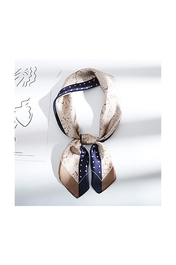 MMAXZ Écharpe carrée Cravate Cravate Impression Satin Soie Écharpe Écharpe Foulard pour femme Petite Écharpe de soie longue b