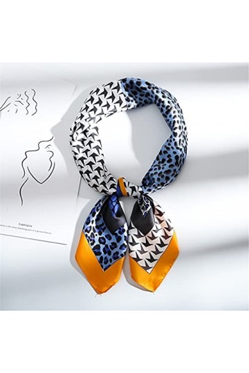 MMAXZ Écharpe carrée Cravate Cravate Impression Satin Soie Écharpe Écharpe Foulard pour femme Petite Écharpe de soie longue b