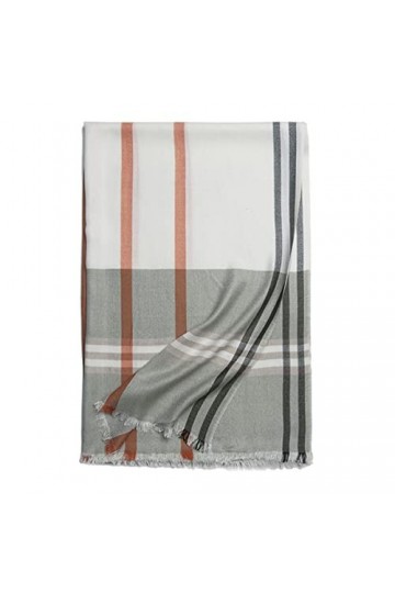 Foulard en Soie, Écharpes Couverture pour Femmes Check Soft Châle Plaid Hiver Écharpes Chaudes Laine Tartan Mode Longue Échar