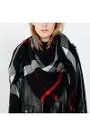 SKREOJF Dame plaid écharpes châle femmes printemps automne hiver épaisse écharpe chaud tout match long Color : Black, Size :