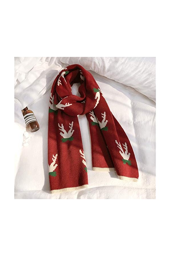 Femme Hiver Japonais Sauvage Mignon Rouge Laine étudiant Chaud écharpe tricotée écharpe Chaude