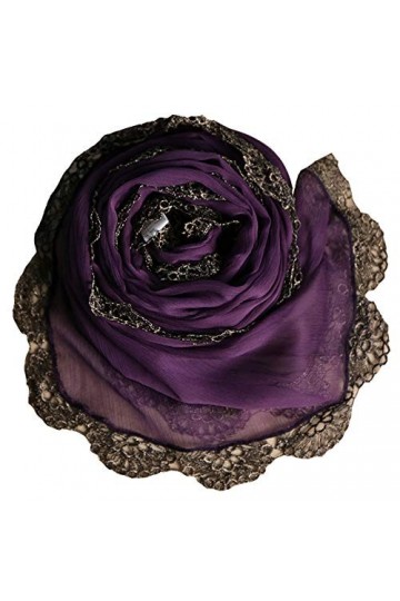 YLiansong-home Écharpe dhiver pour Femmes Pur Métal Couleur Dentelle Soie Foulard en Soie Pure Color Mulberry Foulard en Soi