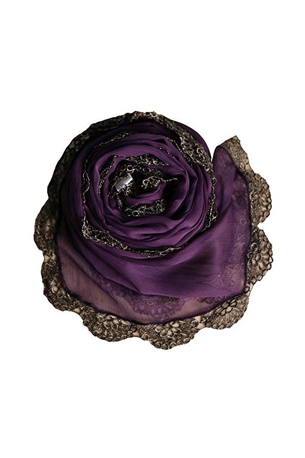 YLiansong-home Écharpe dhiver pour Femmes Pur Métal Couleur Dentelle Soie Foulard en Soie Pure Color Mulberry Foulard en Soi