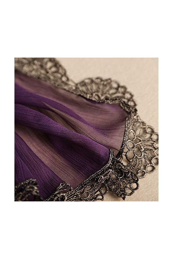 YLiansong-home Écharpe dhiver pour Femmes Pur Métal Couleur Dentelle Soie Foulard en Soie Pure Color Mulberry Foulard en Soi