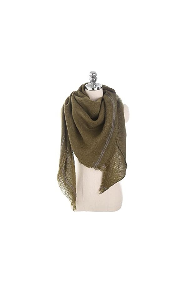 SKREOJF Femmes Couleur solide All-Match Snood Echarpe Écriture imitation Cachemire Châle à double usage Écharpe automne et hi