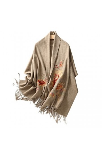Foulard en Soie, Couverture Écharpe dhiver avec Motif Imprimé Classique Laine Couleur Unie Châle Mode Wraps Longues Écharpes
