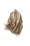 Foulard en Soie, Couverture Écharpe dhiver avec Motif Imprimé Classique Laine Couleur Unie Châle Mode Wraps Longues Écharpes