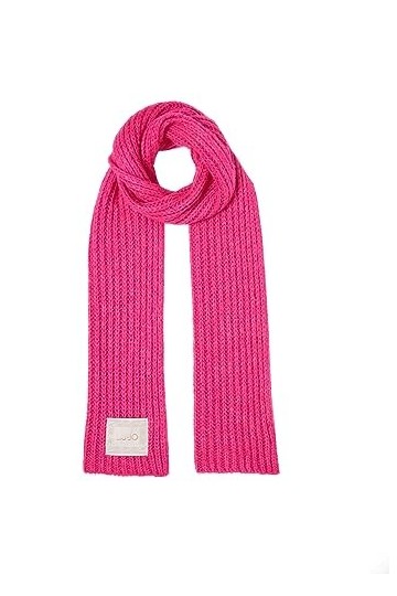 Liu Jo Écharpe étole en tricot avec patch brodé 2F3006 M0300 Deep pink, Fuchsia, Taille unique