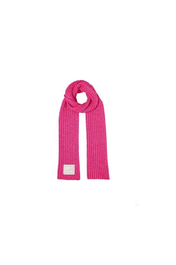 Liu Jo Écharpe étole en tricot avec patch brodé 2F3006 M0300 Deep pink, Fuchsia, Taille unique