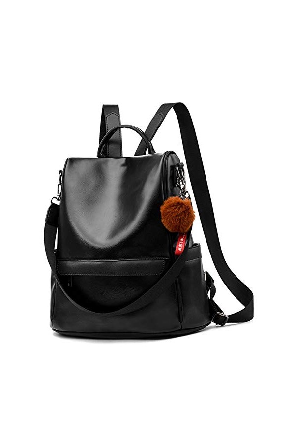 ECOTISH Sac à Dos Femme Anti-vol Sacs À Bandoulière Étanche En PU cuir Sacs Décole marron 