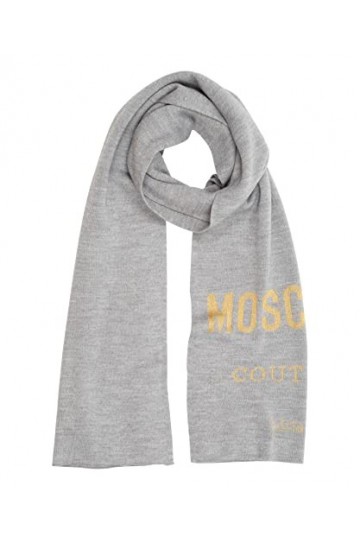 MOSCHINO femme écharpe en laine grey - gold