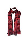 Moschino Écharpe fantaisie logo grand rouge noir lurex, rouge, 30x180cm