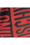 Moschino Écharpe fantaisie logo grand rouge noir lurex, rouge, 30x180cm
