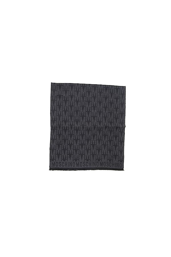 MOSCHINO Écharpes Femme Noir Écharpe en laine à imprimé monogramme all over, multicolore, Taille unique