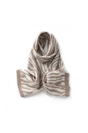 KIPPOT Écharpe en cachemire femmes hiver doux cou protecteur motif zèbre tricoté chaud écharpes épaississement Portable châle