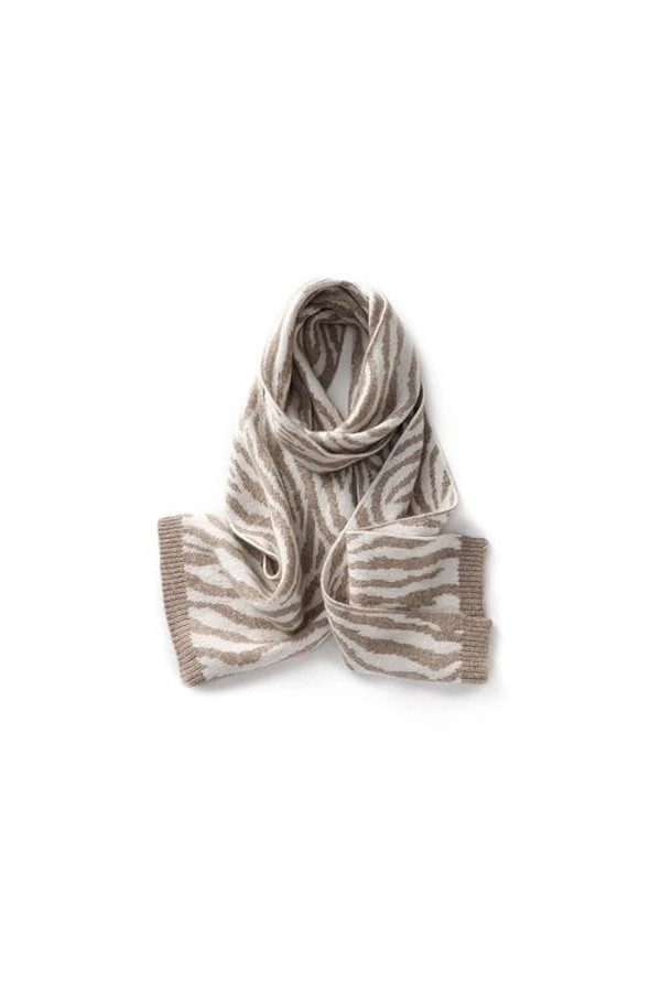 KIPPOT Écharpe en cachemire femmes hiver doux cou protecteur motif zèbre tricoté chaud écharpes épaississement Portable châle