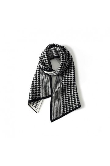 KIPPOT Écharpe en cachemire doux femme pied de poule automne hiver court épaissi laine tricoté châle voyage cou protecteur éc