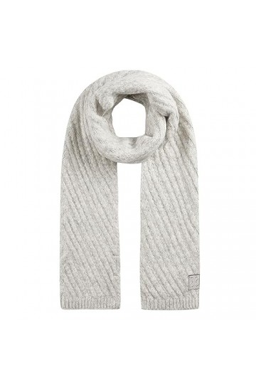 Codello Écharpe en laine mélangée douce en tricot structuré tendance, gris, taille unique