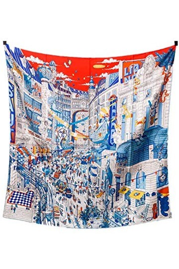 Impressions De Mode Femmes 100% Foulards En Soie Hijab Grand Carré Foulard En Soie Wraps 35X35 Pouces 88X88Cm