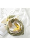 écharpe de Femme Vert Olive et Fil de Perle Jaune Petit écharpe carrée écharpe de Soie écharpe de Femme complète avec écharpe