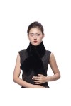 BeFur Écharpe dhiver pour Femme en Fourrure de Rex Lapin Confortable Cou Chaud Noir