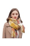 Écharpe Femme Écharpe Plaid Couverture Écharpe Gland Femme Grande Écharpe Chaud Hiver Plaid Châle Écharpe Doux Chaud Color :