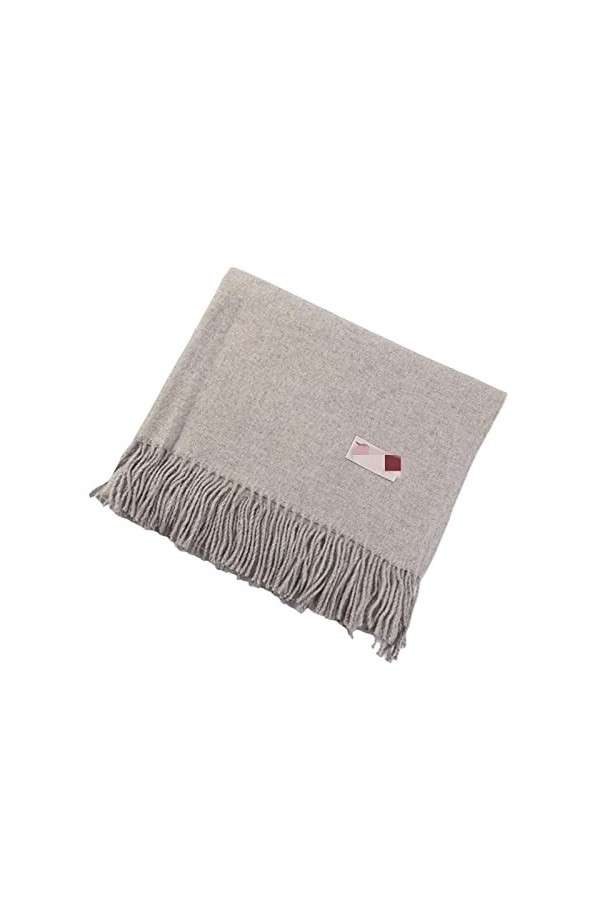 Echarpe Femme Cachemire Foulards en Laine De Couleur Unie De Couleur Massif avec Foulard De Couverture Chaude Épais dhiver-1