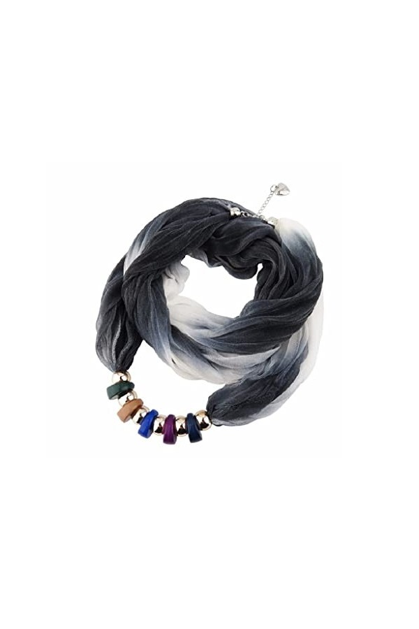 BAZIGA Écharpe Femme Echarpes Pendentif Femme Dégradé Couleur Polyester Style Echarpes en Soie Pendentif Echarpes Accessoires