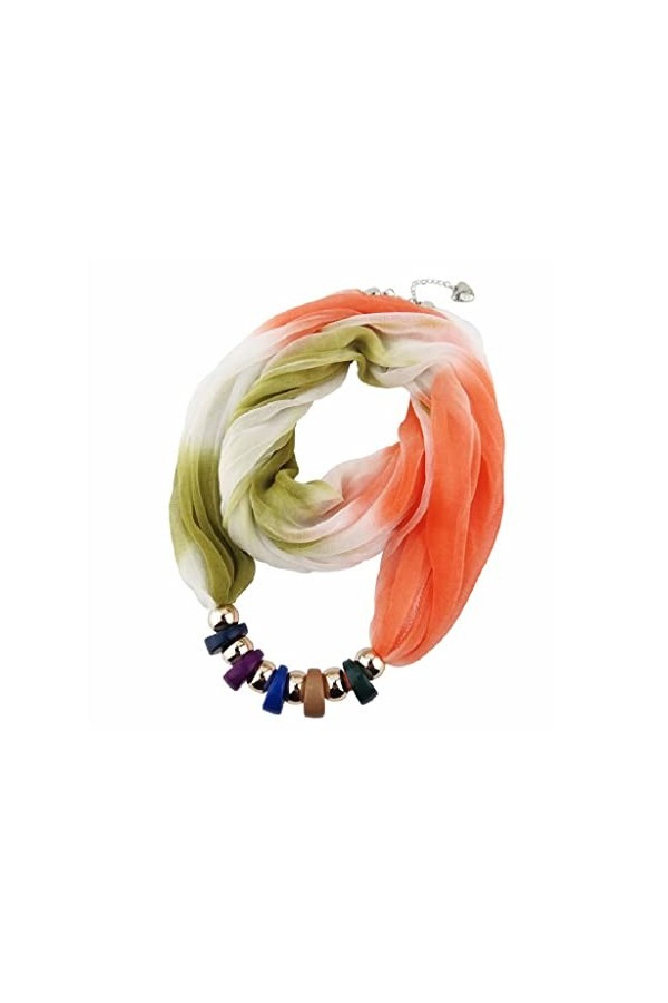BAZIGA Écharpe Femme Echarpes Pendentif Femme Dégradé Couleur Polyester Style Echarpes en Soie Pendentif Echarpes Accessoires