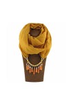 BAZIGA Écharpe pour Femme avec Pendentif Collier écharpe écharpe Chaude pour Femme en Coton châle Wrap écharpe Femme Amarill