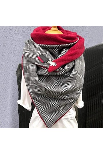 ACiyD Écharpe en Cachemire Hiver Femmes Bouton dimpression à Pois Solides châles Chauds écharpe écharpes Femmes châles C Ta