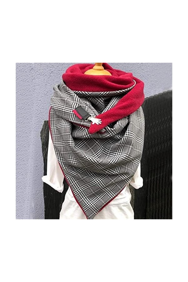 ACiyD Écharpe en Cachemire Hiver Femmes Bouton dimpression à Pois Solides châles Chauds écharpe écharpes Femmes châles C Ta