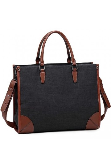 Kasgo Cabas Femme, Grande Capacité Sac a Main Femme Imperméable Sacoche Ordinateur 15,6 Pouces PU Cuir Sac à Bandoulière Sac 