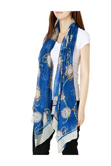 Fandsway Écharpe rectangulaire Infinity pour femme, Bleu-dk1010-03, taille unique