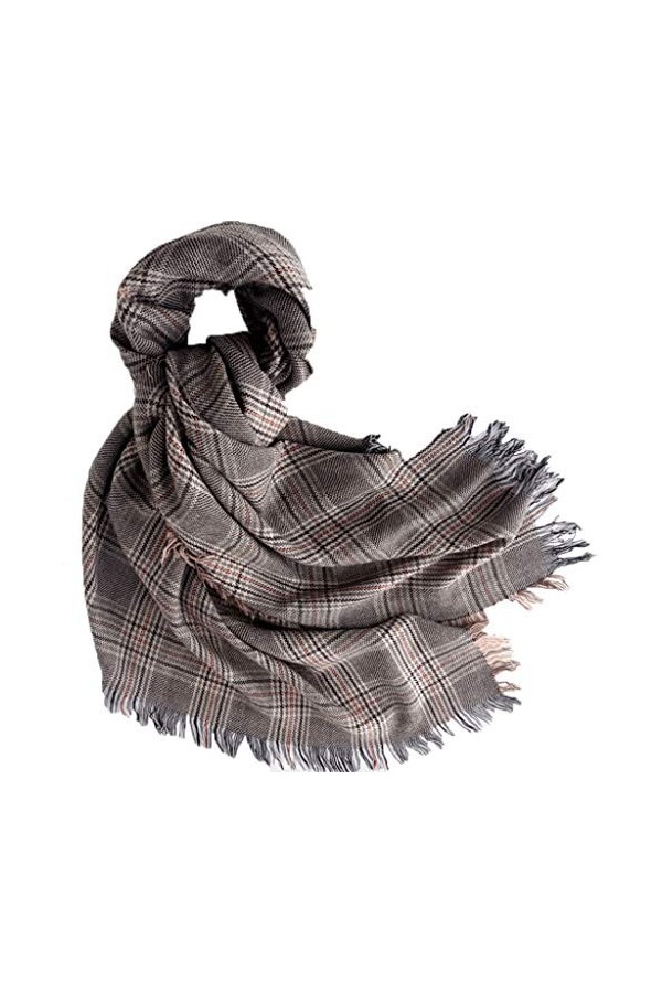 TYXL Foulard de Soie Femme, Écharpe Femmes Hiver Couverture Écharpe Plaid Femmes Chaud ConfortableTartanWrapOversized Cape Ca