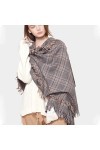 TYXL Foulard de Soie Femme, Écharpe Femmes Hiver Couverture Écharpe Plaid Femmes Chaud ConfortableTartanWrapOversized Cape Ca